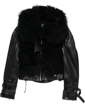 R13 Jacke aus Faux Fur - Schwarz
