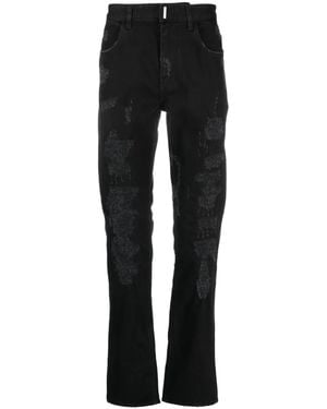 Givenchy Gerade Jeans Im Distressed-Look - Schwarz