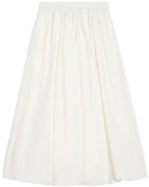 Weekend by Maxmara Pleated A-Line Maxi Skirt - White