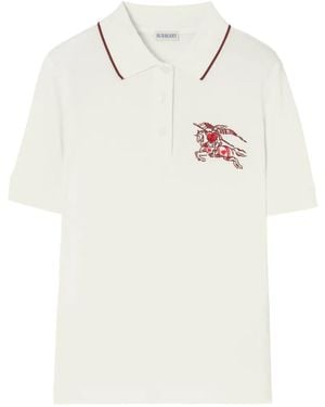 Burberry Heart Knight Cotton Polo Shirt Dress - White