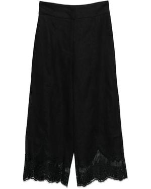 Twinset Cropped Detail Trousers - Black