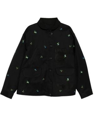 JNBY Floral-Embroidered Long-Sleeve Jacket - Black
