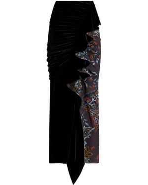 Etro Midi Skirt With Paisley Print - Black