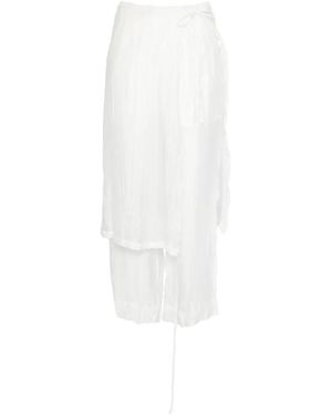 LA PISCINE Wrinkled Trousers Set - White