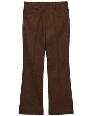 Prada Logo-Patch Pants - Brown