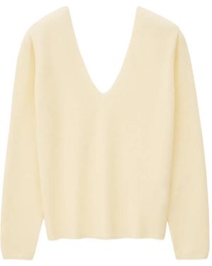 Ba&sh Sollene V-Neck Knitted Top - Natural