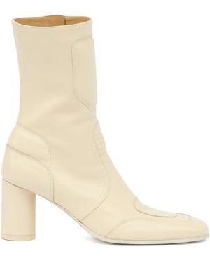 MM6 by Maison Margiela 90Mm Block-Heeled Ankle Boots - Natural