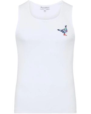 JW Anderson Pigeon Jersey Tank Top - White