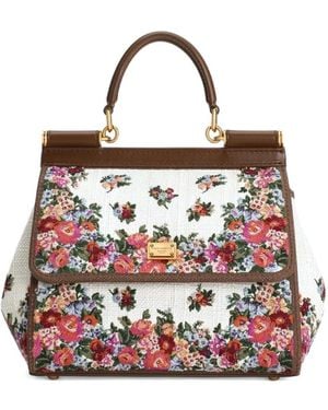 Dolce & Gabbana Floral-Print Tote Bag - White