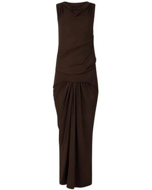 Entire studios カウルネック ノースリーブドレス - ブラウン