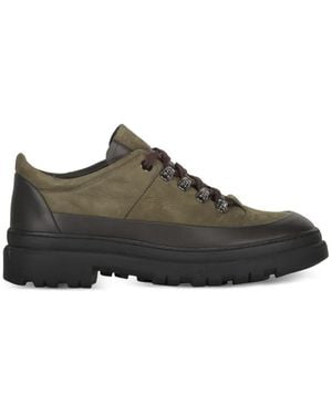 Moorer Roque Leather Lace-Up Hiking Boots - Green