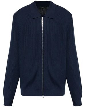 Theory ジップアップ カーディガン - ブルー