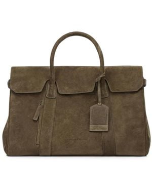 Officine Creative Sac À Main Boston 001 En Daim - Brown