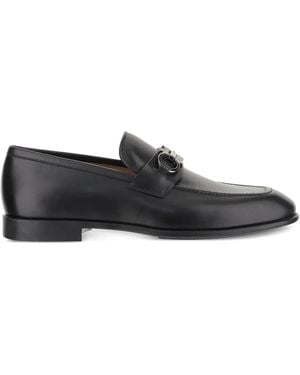 Ferragamo Gancini-Detail Loafers - Black
