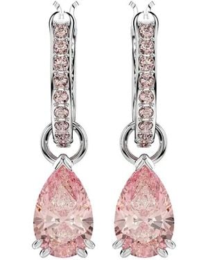 Swarovski Attract Pear-Shaped Crystal Hoop Earrings - Pink