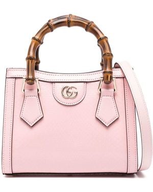 Gucci Small Diana Leather Tote Bag - Pink