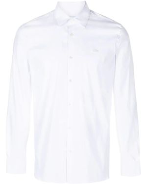 Lacoste Logo-Patch Cotton Blend Shirt - White