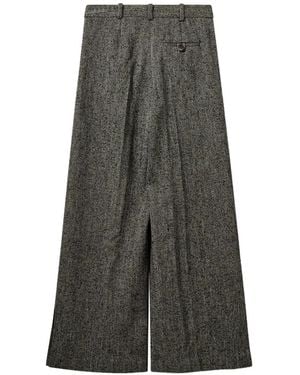 THE GARMENT Herringbone Pleated Trousers - Grey
