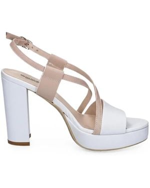 Nero Giardini Crossover-Strap Heeled Sandals - White