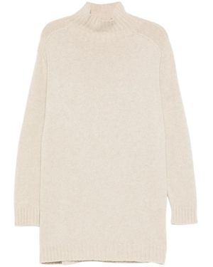 Bompard High-Neck Cashmere Mini Dress - White