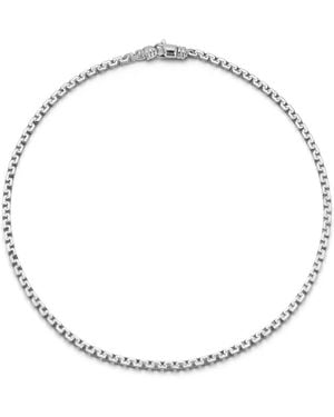 Mateo Sterling Square Link Necklace - White
