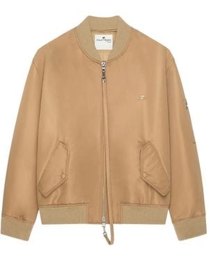 Courreges Logo-Embroidered Bomber Jacket - Natural