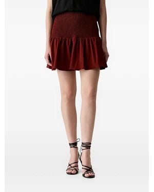 Morgan Ruffled Mini Skirt - Red