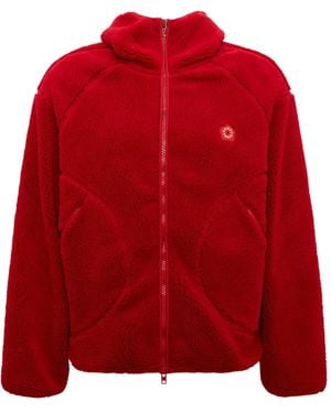 KENZO Fleece Zip-Up Jacket - Red