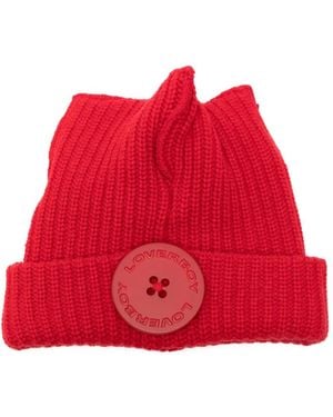 Charles Jeffrey Button-Detail Beanie - Red