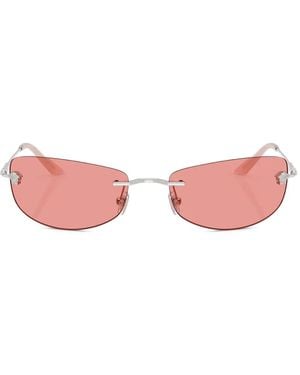 Versace Metal-Frame Rimless Sunglasses - Pink