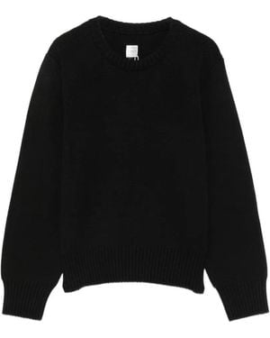 TOTEME Cropped Cotton Sweater - Black