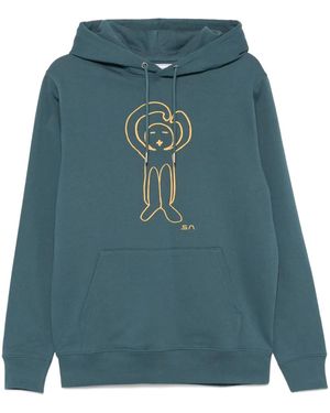 Societe Anonyme Logo-Print Hoodie - Blue