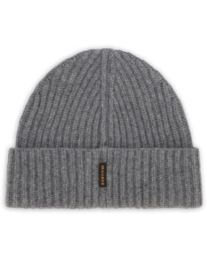 Moorer Davis Ribbed-Knit Beanie Hat - Grey