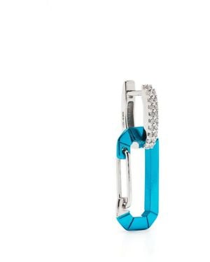 Eera Pendiente Chiara Pequeño En Oro Blanco De 18Kt - Azul