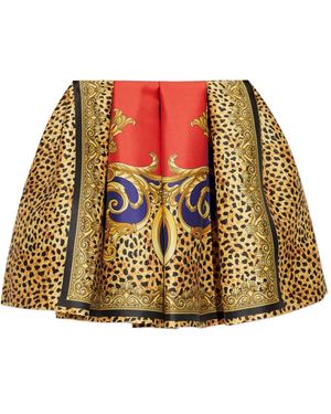 Versace Minifalda Con Pliegues - Amarillo