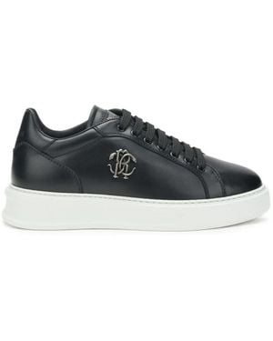 Roberto Cavalli Logo-Plaque Sneakers - Black
