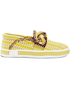 ANTOLINA PARIS Checked Braided-Detail Espadrilles - Yellow