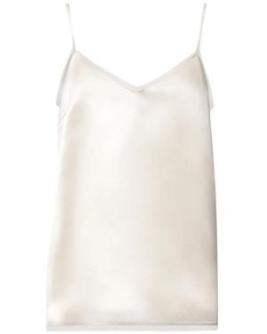 Fabiana Filippi Satin V-Neck Top - White