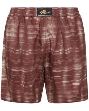 Marni Pantalones Cortos A Rayas - Rojo