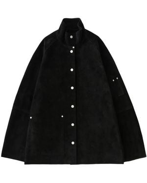 Studio Nicholson Dash Press-Stud Suede Jacket - Black