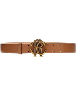 Roberto Cavalli Leather Belt - White