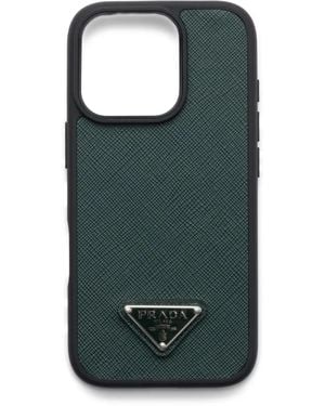 Prada レザー Iphone 16 Pro ケース - グリーン
