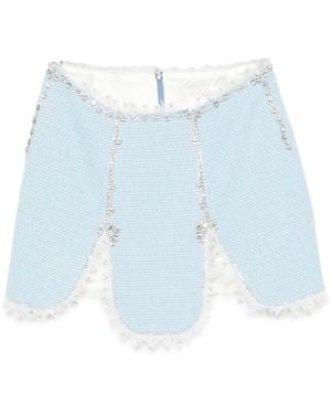 Loulou Lace-Embellished Mini Skirt - Blue