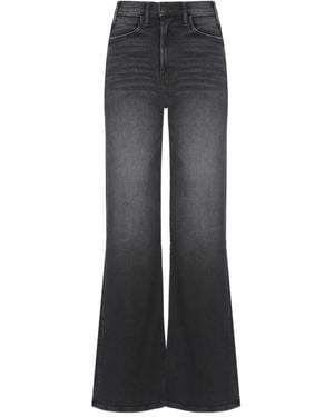 Mother The Hustler Roller Belt-Loop Flared Jeans - Gray