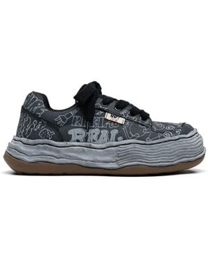 Maison Mihara Yasuhiro Oliver Og Graffiti-Print Chunky Trainers - Blue