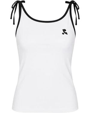 Rest&Recreation Logo-Print Tie-Strap Top - White