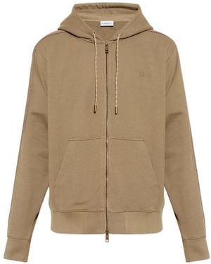 Burberry Hoodie Met Geborduurd Logo - Naturel