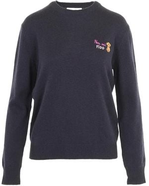 MC2 Saint Barth Embroidered Crew-Neck Jumper - Blue