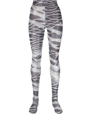 DIESEL Zebra-Print Leggings - Grey