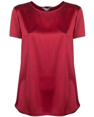 Max Mara Satin-Finish T-Shirt - Red